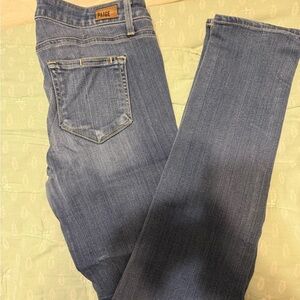 PAIGE Women's Classic Blue Straight Leg Jeans Skyline Skinny